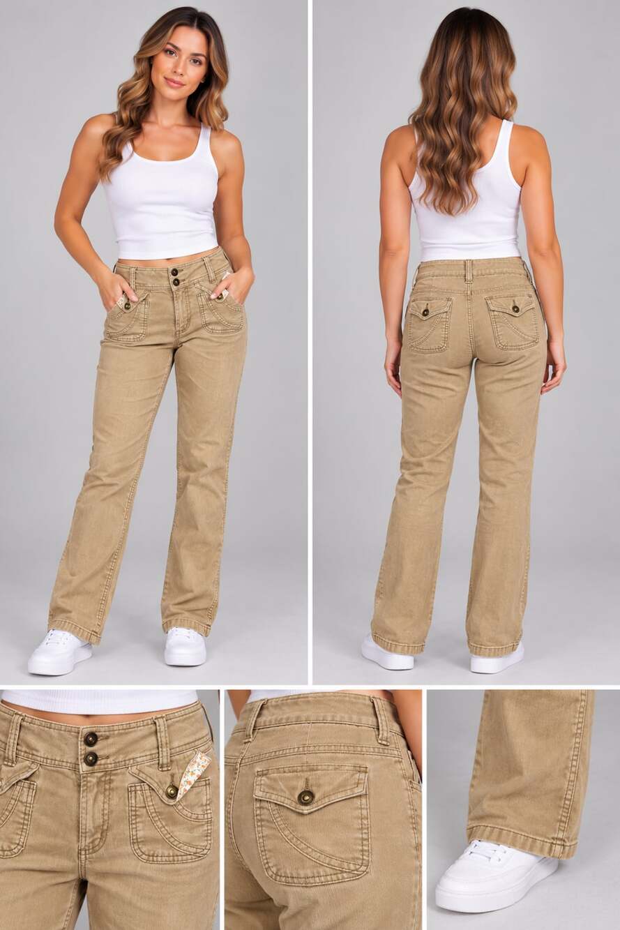 SO Corduroy Flare Pants Size 13 Tan Cotton Blend
